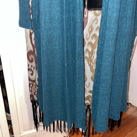Green/Brown Ikat Kimono - Sizes 3X - Picture 3 of 11